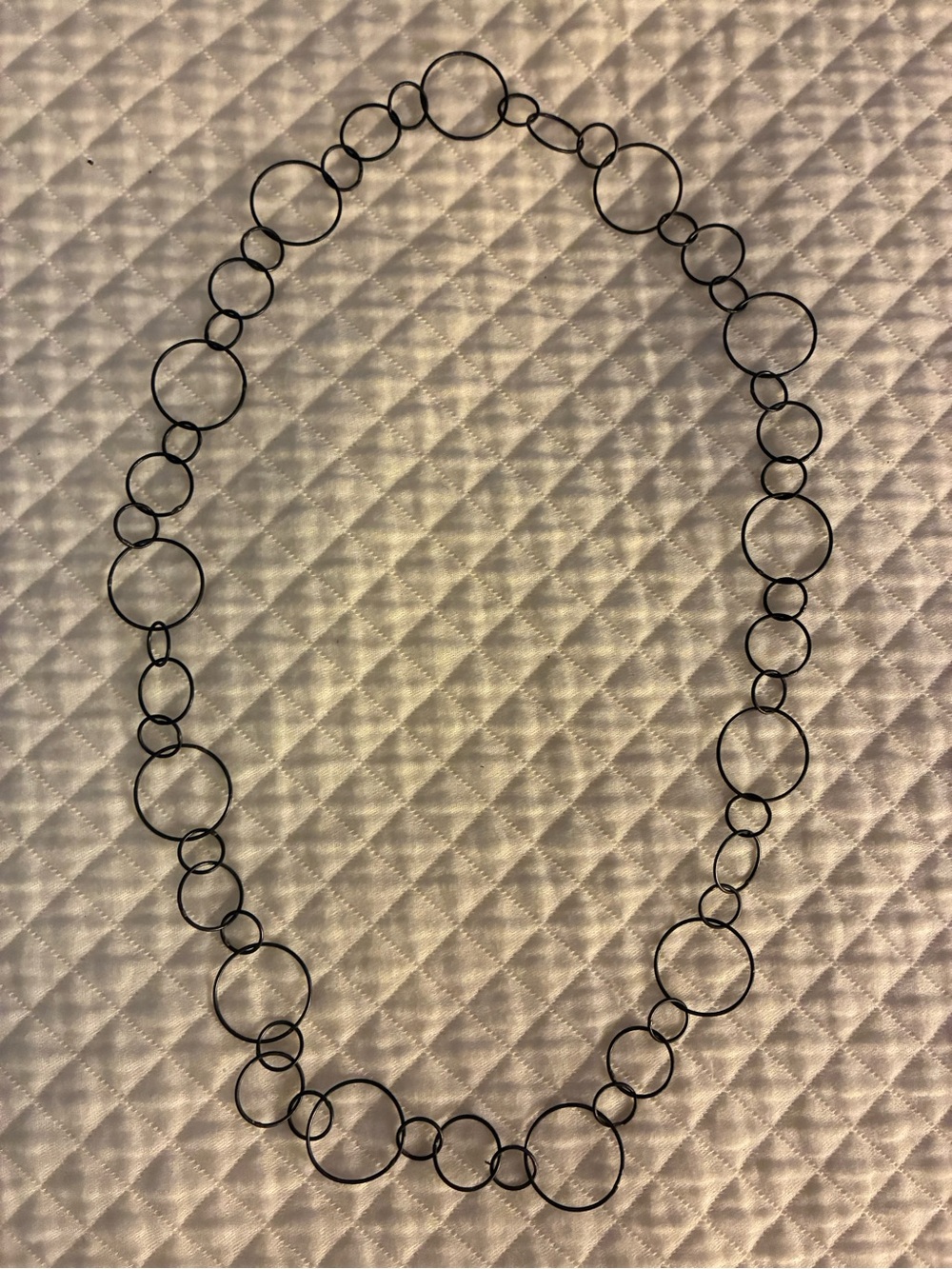 Black Circle-Link Layering Necklace for Women